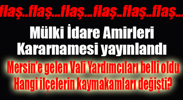 MÜLKİ İDARE AMİRLERİ KARARNAMESİ YAYINLANDI