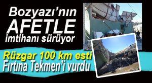 BOZYAZI’DA FIRTINA MİNARE YIKTI