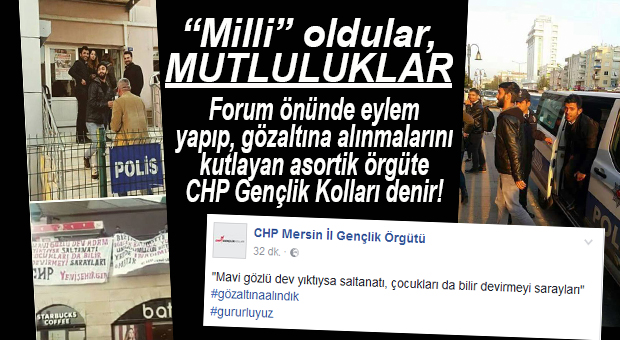 FORUM ÖNÜNDE EYLEM YAPMAYA ÇALIŞAN CHP GENÇLİK KOLLARI ÜYELERİ GÖZALTINA ALINDI
