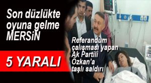 AK PARTİLİ ÖZKAN’A TAŞLI SOPALI SALDIRI