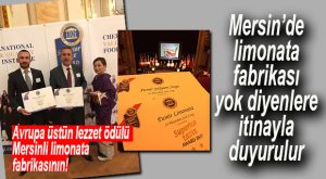 MERSİN MARKASI PAMİR LİMONATA’YA AVRUPA’DAN BÜYÜK ÖDÜL