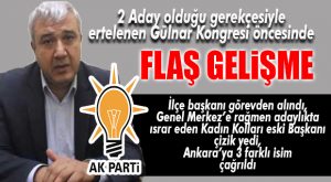 FLAŞ GELİŞME… AK PARTİ GÜLNAR İLÇE BAŞKANI GÖREVİNDEN ALINDI