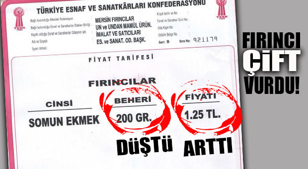 EKMEĞE ÇİFT TARAFLI ZAM… GRAMAJ DÜŞTÜ, FİYAT YÜKSELDİ
