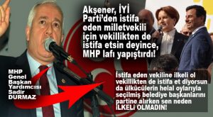MHP’DEN AKŞENER’E: “İLKESİZLER İÇERİ, İLKELİLER DIŞARI!”