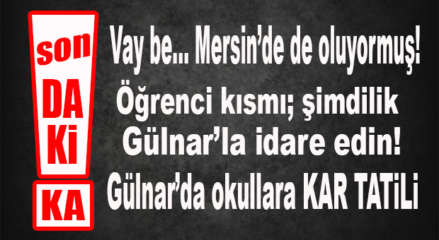 SON DAKİKA… GÜLNAR’DA OKULLARA KAR TATİLİ…