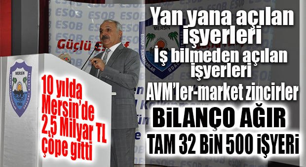 ESOB BAŞKANI DİNÇER AÇIKLADI: “SON 10 YILDA 32 BİN 500 İŞYERİ KAPANDI!”