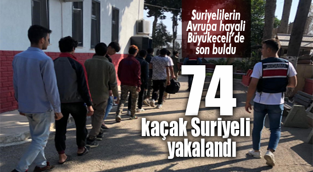 BÜYÜKECELİ’DE KAÇAK GÖÇMEN OPERASYONU: 74 SURİYELİ YAKALANDI