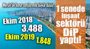 TÜİK AÇIKLADI… MERSİN KONUT SATIŞLARINDA DİP YAPTI!