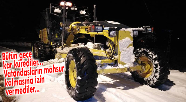 BELEDİYE EKİPLERİ YENİ YILA KAR MÜCADELESİYLE GİRDİ