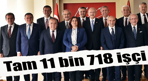 CHP’Lİ BELEDİYELERDEKİ İŞÇİ KIYIMININ BİLANÇOSU: 11 BİN 718 KİŞİ