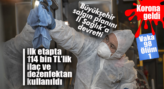BÜYÜKŞEHİR AÇIKLADI: İLK ETAPTA 114 BİN LİRALIK İLAÇ VE DEZENFEKTE MADDESİ KULLANILDI