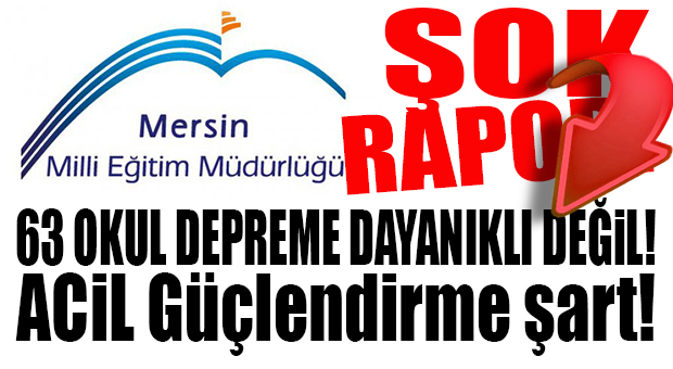 ŞOK RAPOR: MERSİN’DEKİ OKULLARIN YARISI DEPREME DAYANIKLI DEĞİL