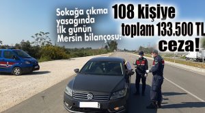 MERSİN’DE İLK GÜN SOKAĞA ÇIKMA YASAĞINA UYMAYAN 108 KİŞİYE CEZA KESİLDİ