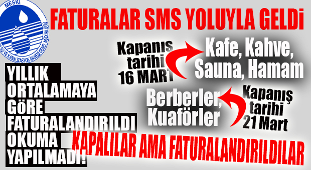 MESKİ KAPALI İŞYERİNE BİLE ORTALAMA FATURA GÖNDERDİ… SON ÖDEME TARİHİ KOYARAK HEM DE…