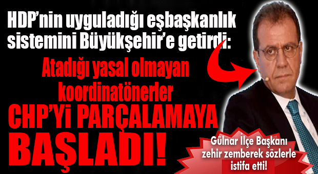 SEÇER’İN YASAL OLMAYAN KOORDİNATÖRLERİ, ÖRGÜTÜ PARAMPARÇA ETTİ: CHP GÜLNAR ÖRGÜTÜ İSTİFA ETTİ!