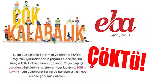 BU DA OLDU: EBA ÇÖKTÜ…