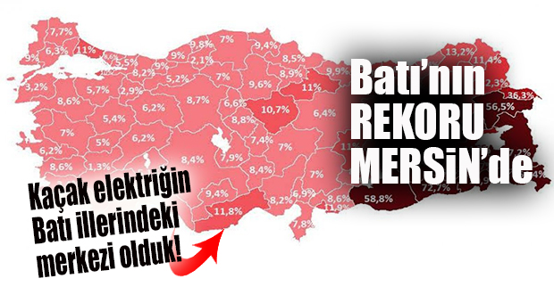 BATI İLLERİNDE KAÇAK ELEKTRİK REKORU MERSİN’DE… VAY MERSİN VAY!