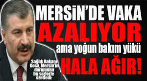 MERSİN’DE VAKALAR YÜZDE 20 AZALDI ANCAK YOĞUN BAKIM YÜKÜ AYNEN DEVAM!