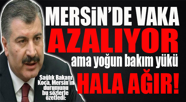 MERSİN’DE VAKALAR YÜZDE 20 AZALDI ANCAK YOĞUN BAKIM YÜKÜ AYNEN DEVAM!
