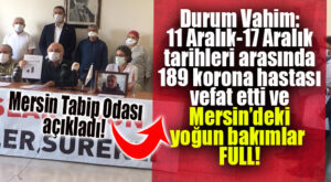 TABİP ODASI AÇIKLADI: MERSİN’DE GÜNDE MİNİMUM 20 VATANDAŞ VEFAT EDİYOR!