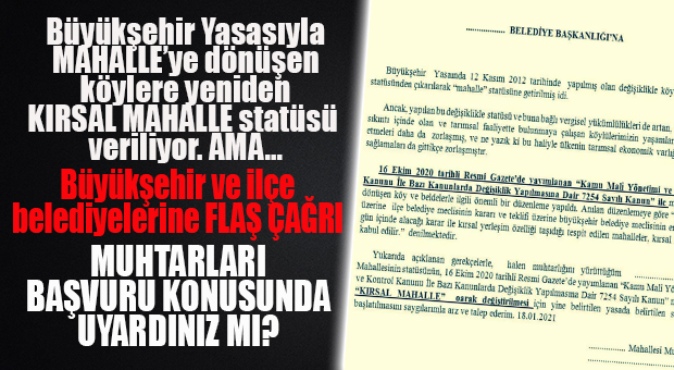 BAŞVURU YAPMAYAN KÖYLER, HAKLARINI KAYBEDECEK! KAÇ MUHTAR BAŞVURU YAPTI?