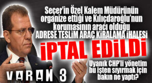 FLAŞ GELİŞME… CHP’Lİ BÜYÜKŞEHİR’İN ADRESE TESLİM İHALESİ İPTAL!