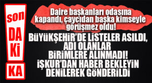 FLAŞ…FLAŞ…FLAŞ… BÜYÜKŞEHİR’DE İSMİ LİSTEDE YAZILI İŞÇİLER İÇERİ ALINMADI, “İŞKUR’U BEKLEYİN” DENİLDİ