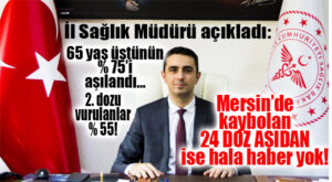 MERSİN İL SAĞLIK MÜDÜRÜ AŞILANMA ORANLARINDAN MEMNUN! KAYBOLAN 24 DOZ NEREDE Mİ? GİDEN GİTTİ GAYRI!