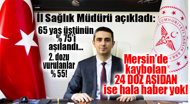 MERSİN İL SAĞLIK MÜDÜRÜ AŞILANMA ORANLARINDAN MEMNUN! KAYBOLAN 24 DOZ NEREDE Mİ? GİDEN GİTTİ GAYRI!