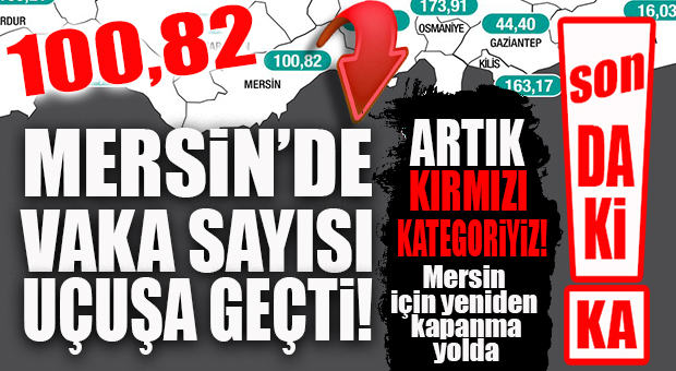 FLAŞ…FLAŞ…FLAŞ… MERSİN KIRMIZI KATEGORİYE YÜKSELDİ… 100.82 İLE TEHLİKE BARAJINI AŞTIK
