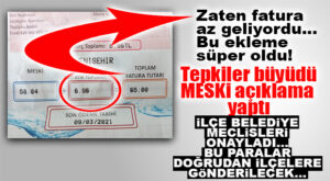 FATURAYI GÖREN TEPKİ VERİNCE MESKİ’DEN AÇIKLAMA GELDİ: “BİZLİK DEĞİL, İLÇE BELEDİYELERİNE AKTARILACAK!”