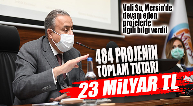 MERSİN’DE YÜRÜTÜLEN 484 PROJENİN TUTARI 23 MİLYAR TL! VALİ ALİ İHSAN SU AÇIKLADI…