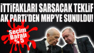 FLAŞ GELİŞME… AK PARTİ SEÇİM BARAJINI YÜZDE 5’E ÇEKECEK TEKLİFİ MHP’YE SUNDU