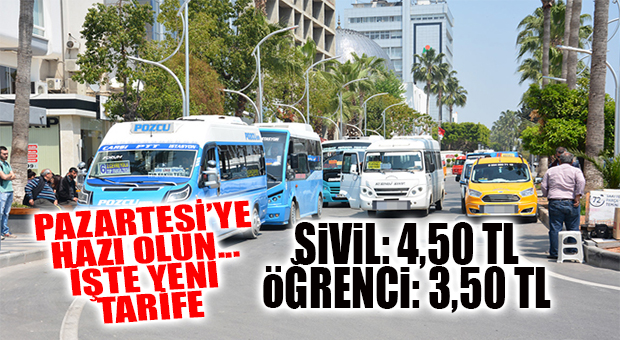 PAZARTESİ’YE HAZIR OLUN: DOLMUŞ 4,50 TL OLACAK!