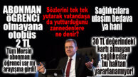 TOPLU TAŞIMAYA BELEDİYE’DEN ZAM, ÖĞRENCİYE VE SAĞLIKÇIYA ZAM OYUNU!