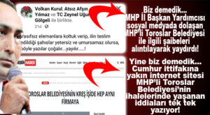 ÖNCE MHP’Lİ İL BAŞKAN YARDIMCISI ARDINDAN CUMHUR’A YAKIN MEDYA MHP’Lİ TOROSLAR BELEDİYESİ’Nİ YAZDI!