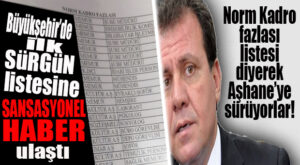 CHP’Lİ BÜYÜKŞEHİR NORM KADRO FAZLASI LİSTESİ DİYEREK, SÜRGÜNE DE BAŞLADI: İLK LİSTE ENGELLİLER’DE