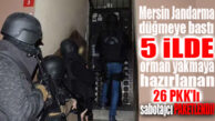 MERSİN’DEN PKK’NIN “ORMAN YANGINI ÇIKARMA KOLUNA” DARBE: 26 KİŞİ YAKALANDI
