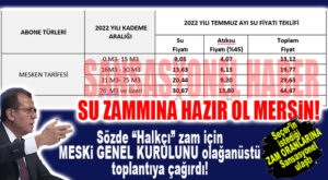 FLAŞ GELİŞME: CHP’Lİ BÜYÜKŞEHİR SU ZAMMI İÇİN MESKİ GENEL KURULUNU OLAĞANÜSTÜ TOPLUYOR!