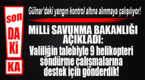 FLAŞ…FLAŞ..FLAŞ… MİLLİ SAVUNMA BAKANLIĞI’NDAN GÜLNAR YANGINIYLA İLGİLİ AÇIKLAMA GELDİ