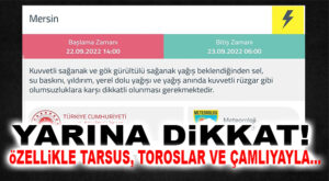 SONBAHAR GELDİ: MERSİN’E İLK SAĞANAK UYARISI!