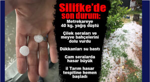 SİLİFKE’DE ÖNCE SAĞANAK SONRA DOLU VURDU! HASAR TESPİT ÇALIŞMALARI BAŞLADI…