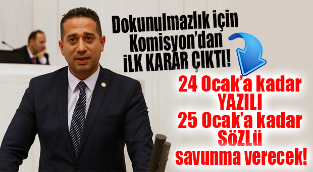 CHP’Lİ BAŞARIR İÇİN İLK KARAR: 24 OCAK’A KADAR YAZILI, 25 OCAK’A KADAR SÖZLÜ SAVUNMA YAPACAK!