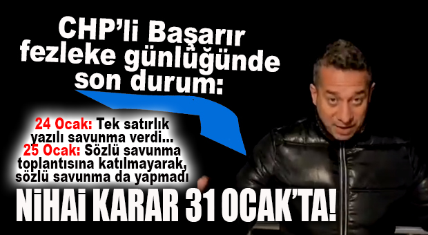 NE SÖZLÜ NE DE YAZILI SAVUNMA VERDİ! CHP’Lİ BAŞARIR İÇİN KOMİSYON, NİHAİ KARAR TARİHİNİ AÇIKLADI: 31 OCAK