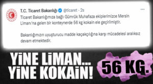 MERSİN LİMANINDA YİNE UYUŞTURUCU YAKALANDI: 56 KG. KOKAİN ELE GEÇİRİLDİ