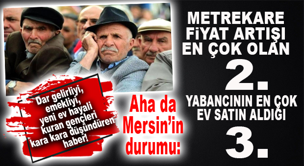 “EV HAYALİ KURAN MERSİNLİ” İÇİN SIKINTILI HABER: EN PAHALI EV’DE 2., YABANCIYA SATIŞTA MERSİN 3. OLDU!