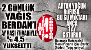 BERDAN Bİ’TIK DAHA YÜKSELDİ AMA NÜFUS ARTIŞINA YETMEZ! MERSİN’İN 28 GÜNLÜK SUYU KALDI!