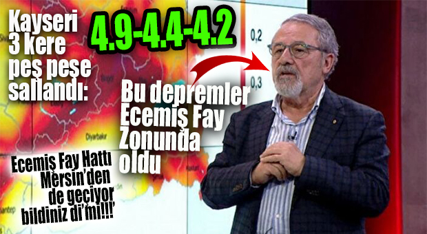 NACİ GÖRÜR SÖYLEDİ: “KAYSERİ’DEKİ DEPREMLER MERSİN’DEN DE GEÇEN ECEMİŞ FAY ZONU İÇERİSİNDE!”