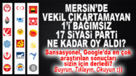 MERAK EDİLEN DETAY: VEKİL ÇIKARAMAYAN PARTİLER MERSİN’DE NE KADAR OY ALDI?