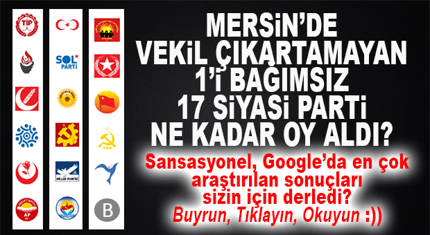 MERAK EDİLEN DETAY: VEKİL ÇIKARAMAYAN PARTİLER MERSİN’DE NE KADAR OY ALDI?